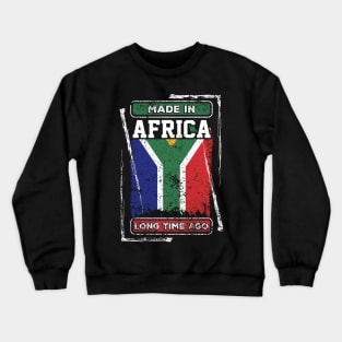 Africa Flag Born Distressed Novelty Gift Crewneck Sweatshirt